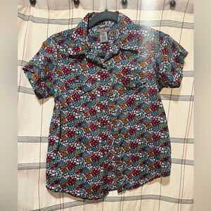 Wrangler Women's Floral Button Down Shirt - Red, Blue, White